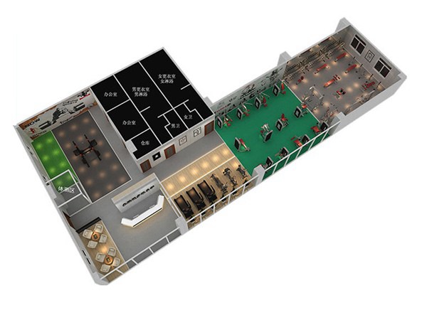 800平方健身房配置方案-广西bsports(中国)体育健身器材有限公司官网