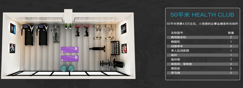 50平方健身室-bsports官网健身器材企事业健身解决方案